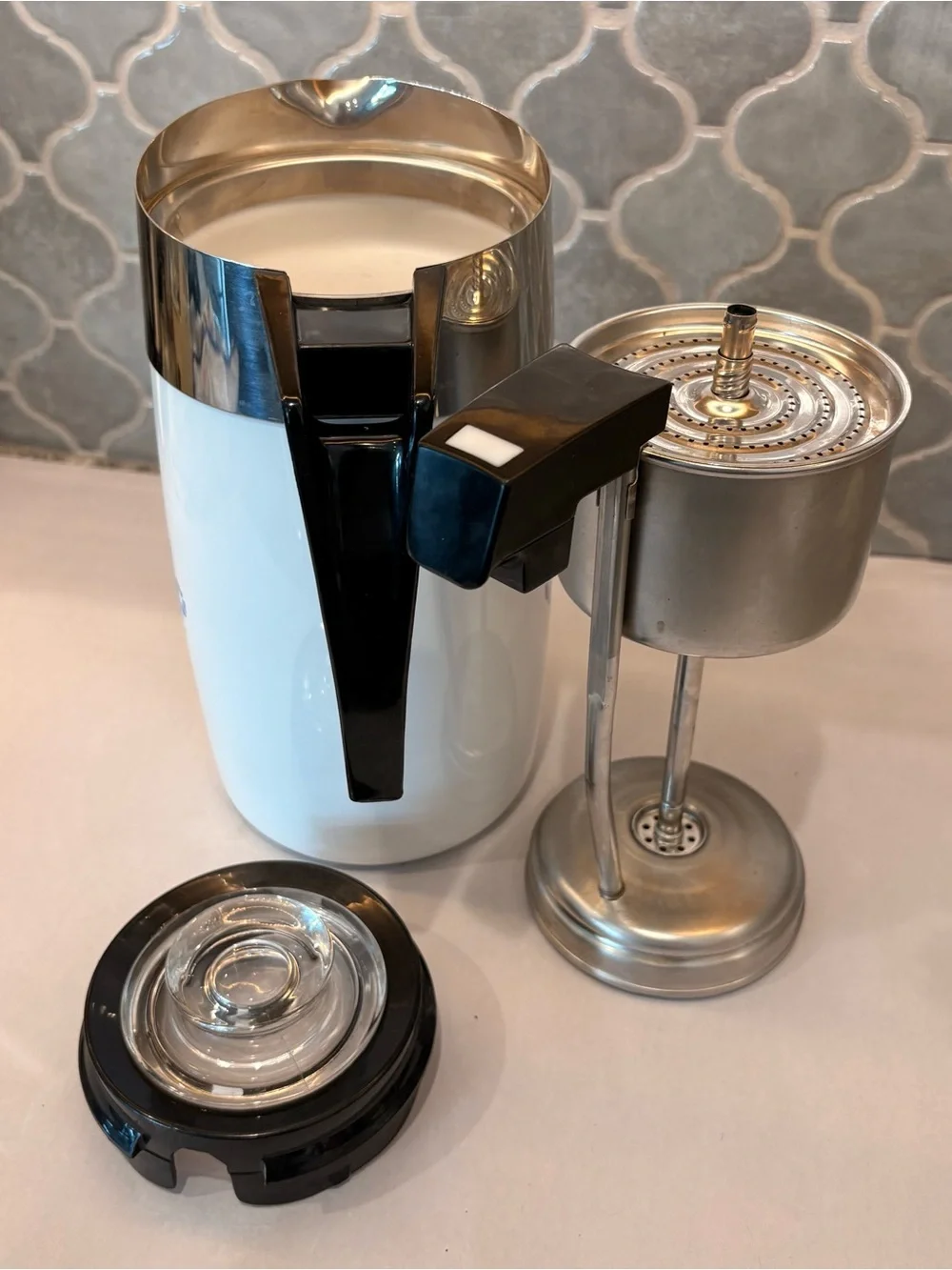 Vintage CorningWare Blue Cornflower 10-Cup Electric Percolator E-1210
